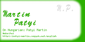 martin patyi business card